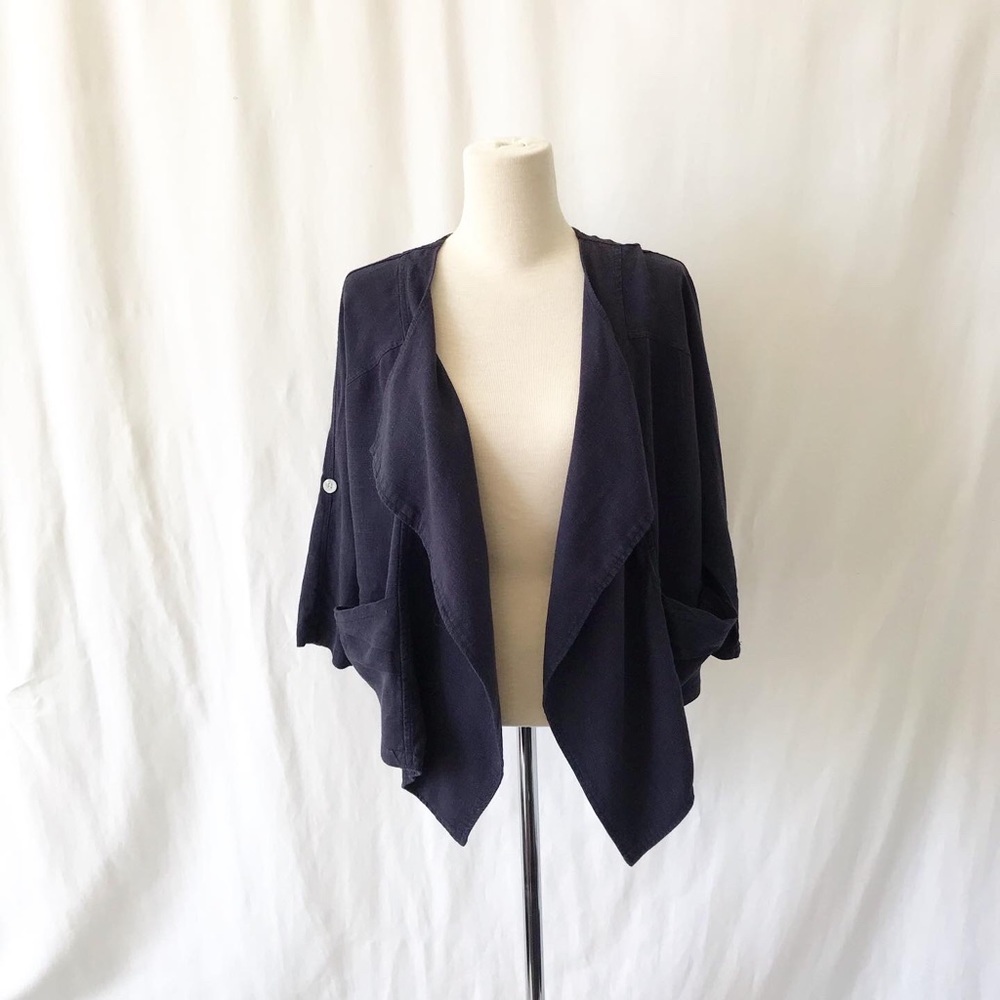 Mink Design navy blue oversized drape jacket S
